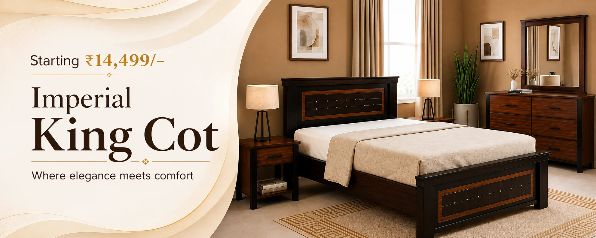 Imperial King Cot offer starting Rs 14,499 from Pavan Furniture