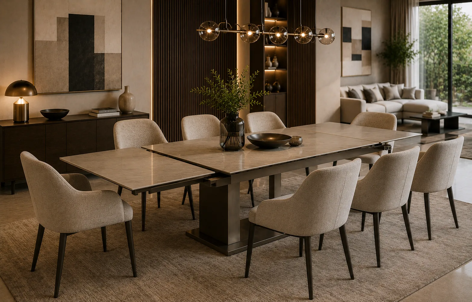 Extendable dining table