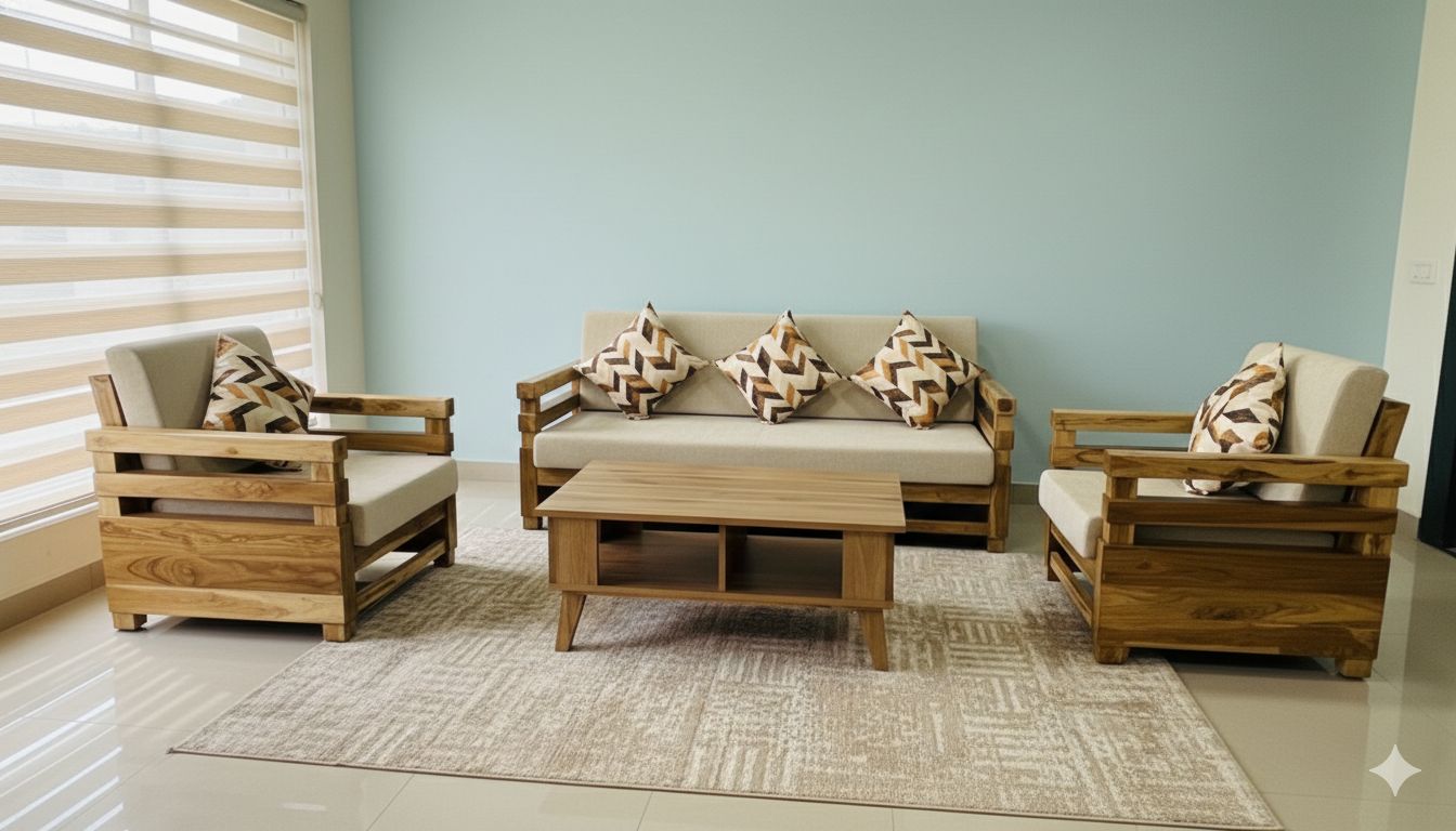 AUDI Wooden Sofa Set